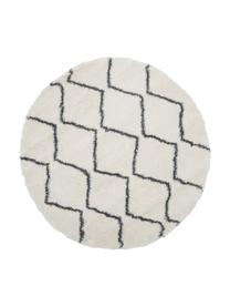 Tapis moelleux à poils longs Velma, Blanc crème, Ø 150 cm (taille M)