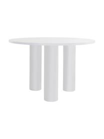 Ronde tafel Colette in wit, Ø 120 cm, Vezelplaat met gemiddelde dichtheid (MDF), gecoat, Wit, Ø 120 x H 72 cm