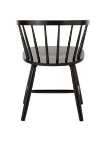 Stolička z dreva vo Windsor štýle Megan, 2 ks, Lakované kaučukovníkové drevo, Čierna, Š 53 x H 52 cm