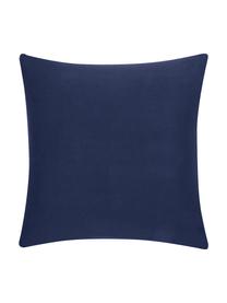 Housse de coussin coton bleu marine Mads, Bleu marine