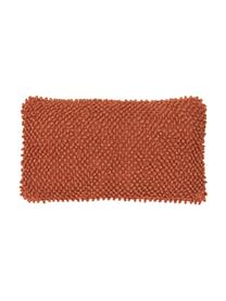 Kussenhoes Indi met gestructureerde oppervlak in roodbruin, 100% katoen, Roodbruin, B 30 x L 50 cm