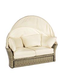 Canapé lounge blanc Lesly, Beige, taupe avec teinte verte, larg. 200 x haut. 168 cm