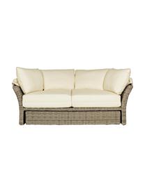 Canapé lounge blanc Lesly, Beige, taupe avec teinte verte, larg. 200 x haut. 168 cm