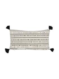 Federa arredo boho reversibile con nappe Kertes, 100% cotone, Nero, Larg. 30 x Lung. 60 cm