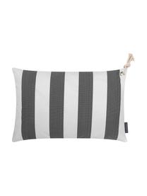 Housse de coussin rectangulaire d'extérieur Santorin, 100 % polypropylène, Anthracite, blanc, larg. 40 x long. 60 cm