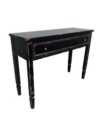 Konzolový stolek z jedlového dřeva Rene, Černá, stříbrná, Š 112 cm, V 82 cm