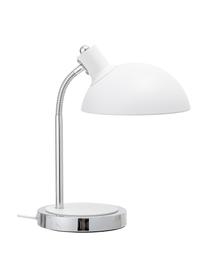 Schreibtischlampe Charlotte in Weiß, Lampenschirm: Metall, lackiert, Gestell: Metall, Lampenfuß: Metall, lackiert, Weiß, Ø 23 x H 40 cm