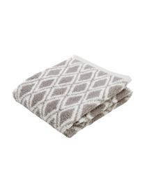 Dubbelzijdige handdoek Ava met grafisch patroon, Taupe, crèmewit, Handdoek, B 50 x L 100 cm, 2 stuks