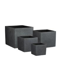 Cache-pot plastique XL Linea, 4 élém., Plastique, Anthracite, Lot de différentes tailles