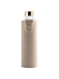 Botella Mismatch, Botella: vidrio borosilicato, Funda: cuero sintético, Beige, transparente, Ø 8 x Al 26 cm