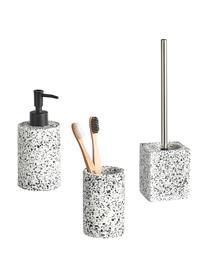 Distributeur de savon Terrazzo, Noir, blanc, Ø 8 x haut. 18 cm