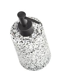 Dozownik do mydła z tworzywa sztucznego Terrazzo, Czarny, biały, Ø 8 x W 18 cm