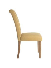 Silla tapizada Dudek, Tapizado: poliéster, Estructura: madera de caucho, Amarillo, An 47 x Al 101 cm