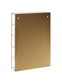 Metall-Wandregal Ada mit Glasablageflächen und Glastür, Rahmen: Metall, vermessingt, Goldfarben, B 35 x H 50 cm