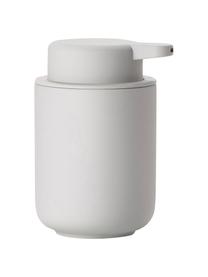 Dispenser sapone in gres Ume, Gres rivestito con superficie soft-touch (materiale sintetico), Grigio, Ø 8 x Alt. 13 cm