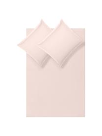 Katoensatijnen dekbedovertrek Premium in roze met bies, Weeftechniek: satijn Draaddichtheid 400, Roze, 140 x 200 cm + 1 kussen 60 x 70 cm