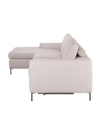 Schlafsofa Cucita (3-Sitzer) mit Matratze, Bezug: Webstoff (100% Polyester), Gestell: Massives Kiefernholz, FSC, Webstoff Hellbeige, B 274 x T 164 cm, Eckteil links