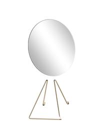 Runder Kosmetikspiegel Standing Mirror mit goldenem Stahlrahmen, Gestell: Stahl, pulverbeschichtet, Spiegelfläche: Spiegelglas, Goldfarben, 30 x 35 cm