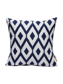 Housse de coussin Barbara, Blanc, bleu