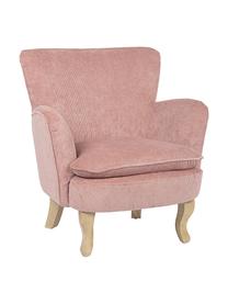 Poltrona in velluto a coste rosa Chenille, Rivestimento: poliestere in look vellut, Struttura: legno di pino, compensato, Rosa, Larg. 72 x Prof. 73 cm