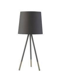 Große Tripod Tischlampe Ripo, Lampenschirm: Stoff, Lampenfuß: Stahl, Dunkelgrau, Silberfarben, Ø 23 x H 54 cm