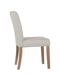 Chaise rembourrée en lin Capitone, Couleur crème