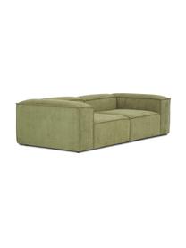 Modulaire bank Lennon (3-zits) van corduroy, Bekleding: corduroy (92% polyester, , Frame: massief grenenhout, FSC-g, Poten: kunststof, Corduroy olijfgroen, B 238 x H 119 cm