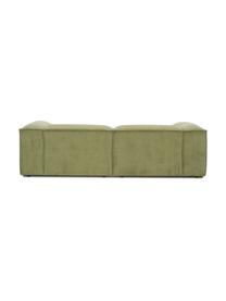 Modulaire bank Lennon (3-zits) van corduroy, Bekleding: corduroy (92% polyester, , Frame: massief grenenhout, FSC-g, Poten: kunststof, Corduroy olijfgroen, B 238 x H 119 cm