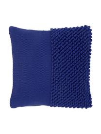 Federa arredo con superficie strutturata Andi, Retro: 100% cotone, Blu, Larg. 40 x Lung. 40 cm