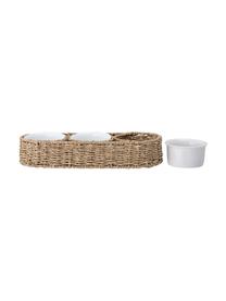 Plateau apéritif avec support Riya, 4 élém., Beige, blanc