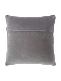 Housse de coussin 45x45 velours gris texturé Sina, Velours (100 % coton), Gris, larg. 45 x long. 45 cm