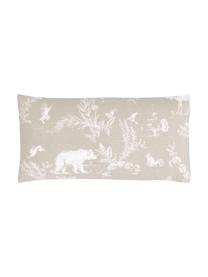 Poszewka na poduszkę z flaneli Animal Toile, 2 szt., Beżowy, S 40 x D 80 cm