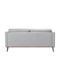 Samt-Sofa Alva (2-Sitzer) in Grau mit Holz-Füssen, Bezug: Samt (Hochwertiger Polyes, Gestell: Massives Kiefernholz, Samt Grau, B 184 x T 92 cm