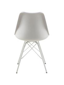 Kunststoffen stoelen Eris, 2 stuks, Zitvlak: kunststof, Poten: gepoedercoat metaal, Wit, B 49  x D 54 cm