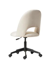 Samt-Schreibtischstuhl Rachel, höhenverstellbar, Bezug: Samt (Hochwertiger Polyes, Beine: Metall, pulverbeschichtet, Samt Hellbeige, B 65 x T 66 cm