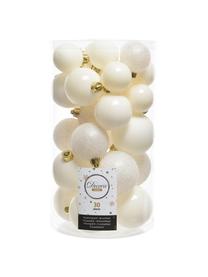 Bolas de Navidad irrompibles Mona, 30 uds., Blanco, beige, Set de diferentes tamaños