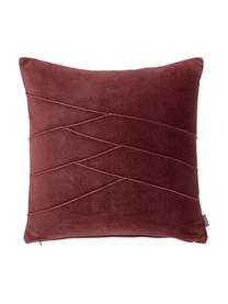 Coussin 45x45 velours Pintuck, Bordeaux