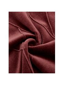 Samt-Kissen Pintuck in Rot mit erhabenem Strukturmuster, mit Inlett, Bezug: 55% Rayon, 45% Baumwolle, Webart: Samt, Bordeauxrot, 45 x 45 cm