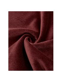 Samt-Kissen Pintuck in Rot mit erhabenem Strukturmuster, mit Inlett, Bezug: 55% Rayon, 45% Baumwolle, Webart: Samt, Bordeauxrot, 45 x 45 cm