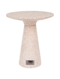 Ronde tuin bijzettafel Victoria van terrazzo in roze, Roze, Ø 41 x H 47 cm