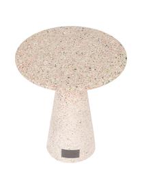 Ronde tuin bijzettafel Victoria van terrazzo in roze, Roze, Ø 41 x H 47 cm