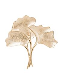 Ručně vyrobená nástěnná dekorace Ginkgo Gold, Hliník s práškovým nástřikem, Zlatá, Š 38 cm, V 36 cm