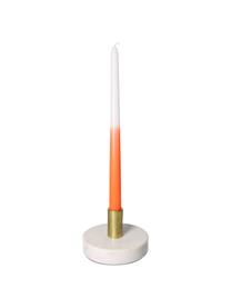 Dlhá sviečka Dubli, 4 ks, Vosk, Oranžová, biela, Ø 2 x V 31 cm