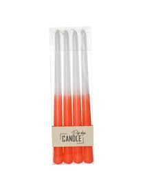 Candela bastone color arancione/bianco Dubli 4 pz, Cera, Arancione, bianco, Ø 2 x Alt. 31 cm