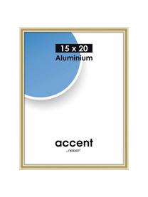 Bilderrahmen Accent, Rahmen: Aluminium, beschichtet, Front: Glas, Rückseite: Mitteldichte Holzfaserpla, Messingfarben, 15 x 20 cm