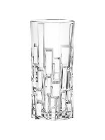 Kristallen longdrinkglazen Etna met reliëf, 6 stuks, Kristalglas, Transparant, Ø 7 x H 15 cm, 350 ml