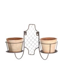 Plantenpottenset Daria, 3-delig, Metaal, terracotta, Terracottarood, zwart, B 35 cm x H 24 cm