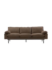 Sofa Magnolia (3-Sitzer) in Braun mit Metall-Füssen, Bezug: 63% Baumwolle, 37% Leinen, Stoff Braun, B 225 x T 94 cm