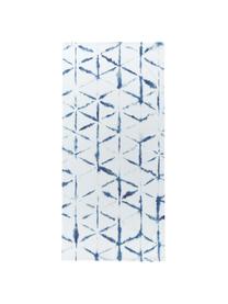 Serviette de plage blanche Shibori, Blanc, bleu