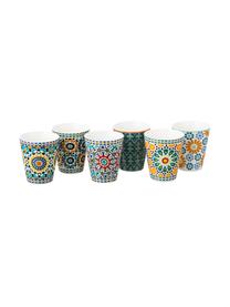 Set tazze da caffè Bisanzio, 6 pz., New bone china, Interno: avorio, esterno: multicolore, Ø 6 x A 6 cm